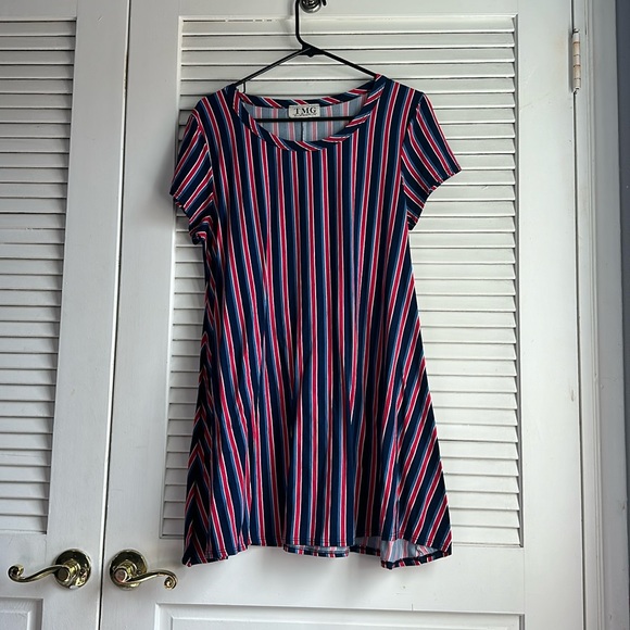 Dresses & Skirts - Red blue white and dark blue striped dress